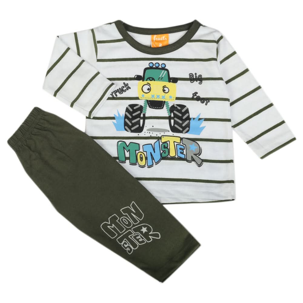 Newborn Boys Full Sleeves Suit - Dark Green, Newborn Boys Sets & Suits, Chase Value, Chase Value