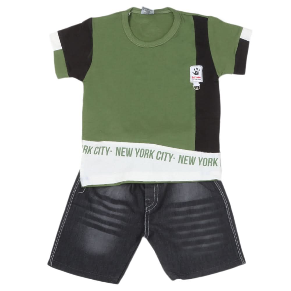 Boys Half Sleeves Short Suit 1231 - Green, Kids, Boys Sets And Suits, Chase Value, Chase Value