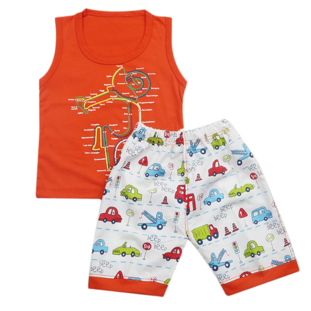 Boys Half Sleeves Sando Suit - Orange, Kids, Boys Sando, Chase Value, Chase Value
