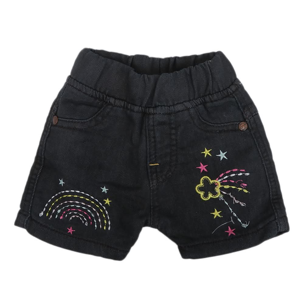 Newborn Girls Denim Short - Dark Grey, Kids, NB Girls Shorts Skirts And Pants, Chase Value, Chase Value