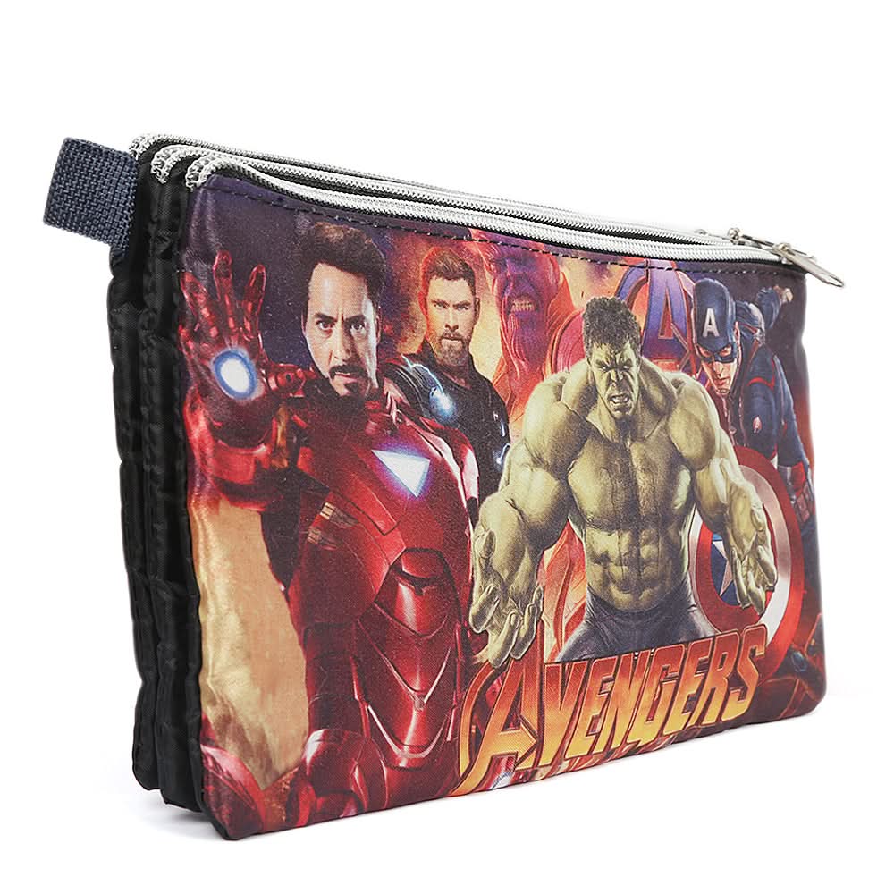 Pencil Pouch Three Zipper - C, Kids, Pencil Boxes And Stationery Sets, Chase Value, Chase Value