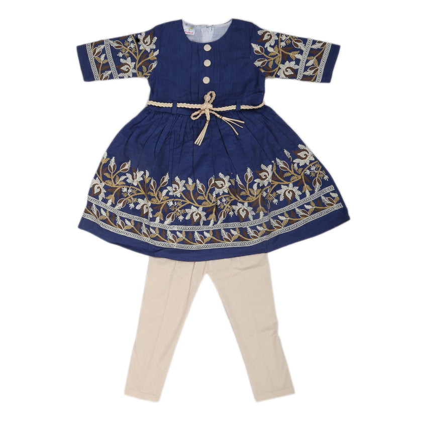 Girls Suit With Tights - Royal Blue, Kids, Girls Sets And Suits, Chase Value, Chase Value