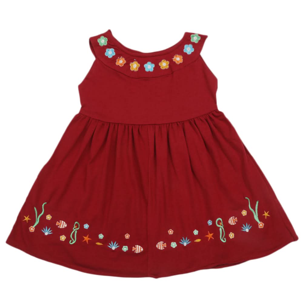Girls Frock - Maroon, Kids, Girls Frocks, Chase Value, Chase Value