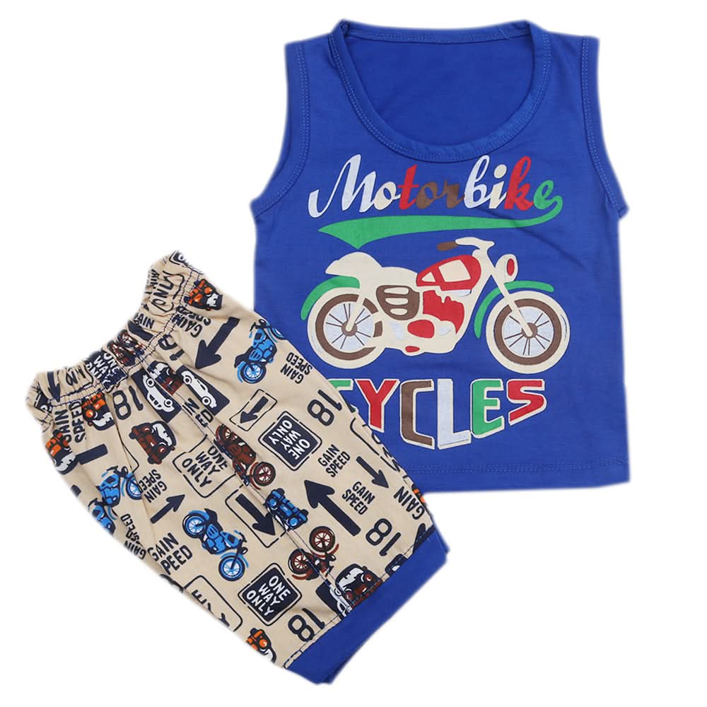 Boys Half Sleeves Sando Suit - Royal Blue, Kids, Boys Sets And Suits, Chase Value, Chase Value