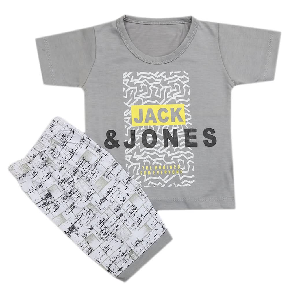 Boys Half Sleeves Short Suit - Grey, Kids, Boys Sets And Suits, Chase Value, Chase Value