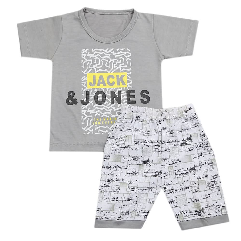 Boys Half Sleeves Short Suit - Grey, Kids, Boys Sets And Suits, Chase Value, Chase Value