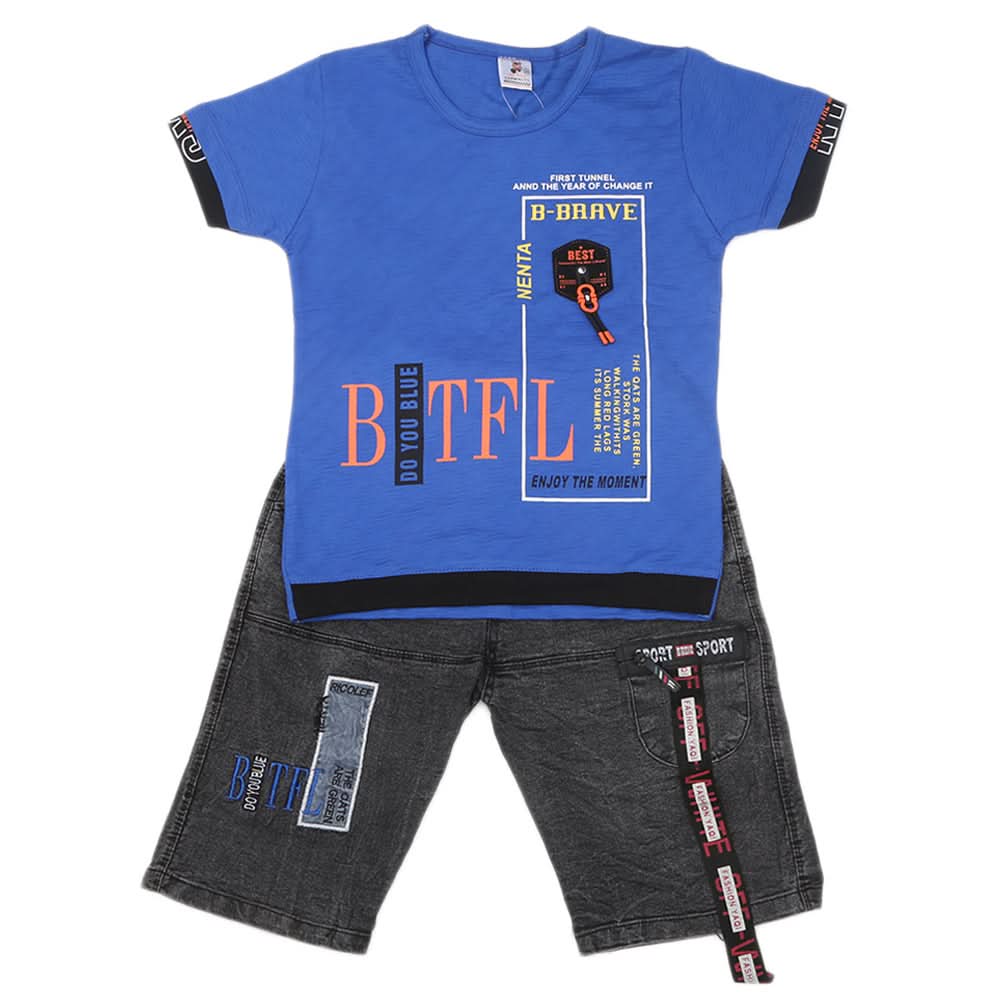 Boys Half Sleeves Short Suit - Royal Blue, Kids, Boys Sets And Suits, Chase Value, Chase Value