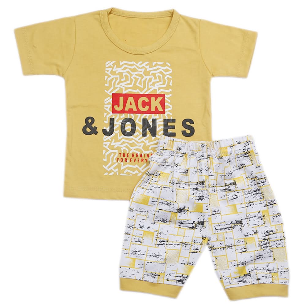 Boys Half Sleeves Short Suit - Camel, Kids, Boys Sets And Suits, Chase Value, Chase Value