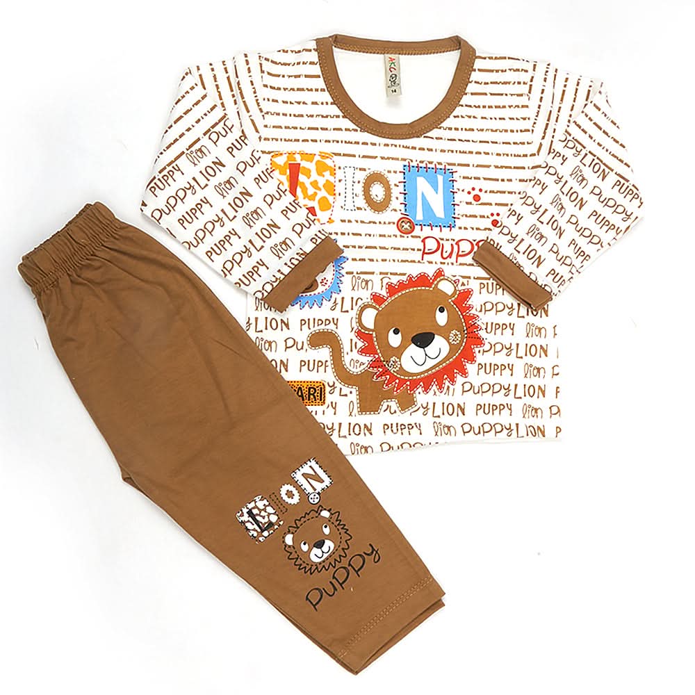 Boys Pajama Suit - Brown, Kids, Boys Sets And Suits, Chase Value, Chase Value