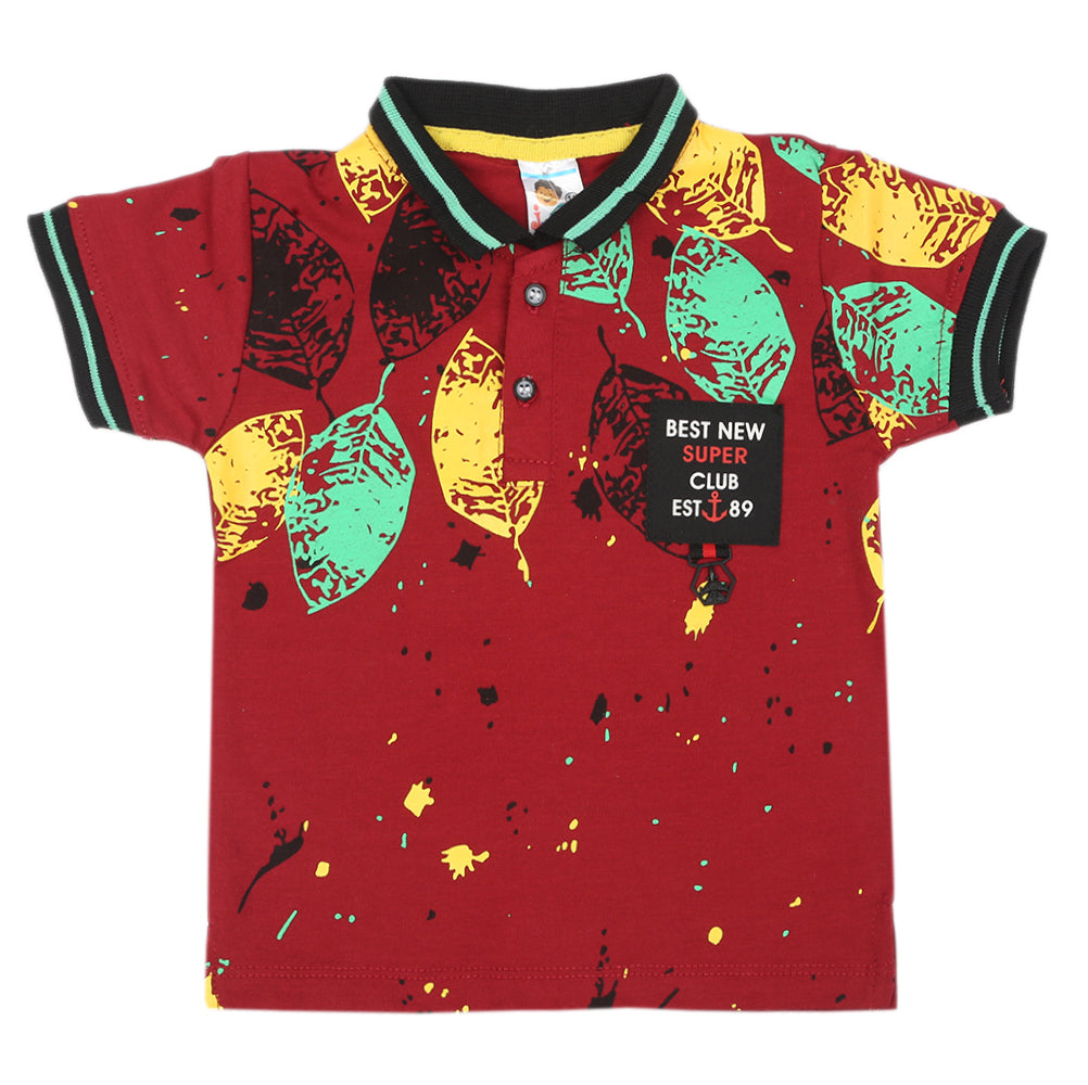 Boys Half Sleeves T-Shirt - Maroon, Boys T-Shirts, Chase Value, Chase Value