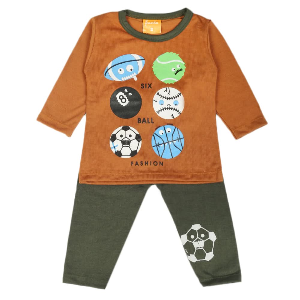 Newborn Boys Full Sleeves Suit - Brown, Newborn Boys Sets & Suits, Chase Value, Chase Value