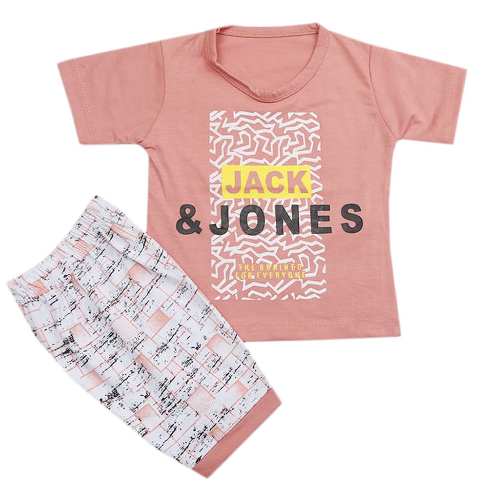 Boys Half Sleeves Short Suit - Tea Pink, Kids, Boys Sets And Suits, Chase Value, Chase Value