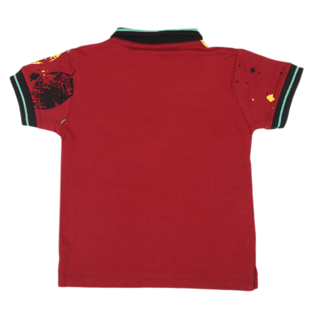 Boys Half Sleeves T-Shirt - Maroon, Boys T-Shirts, Chase Value, Chase Value