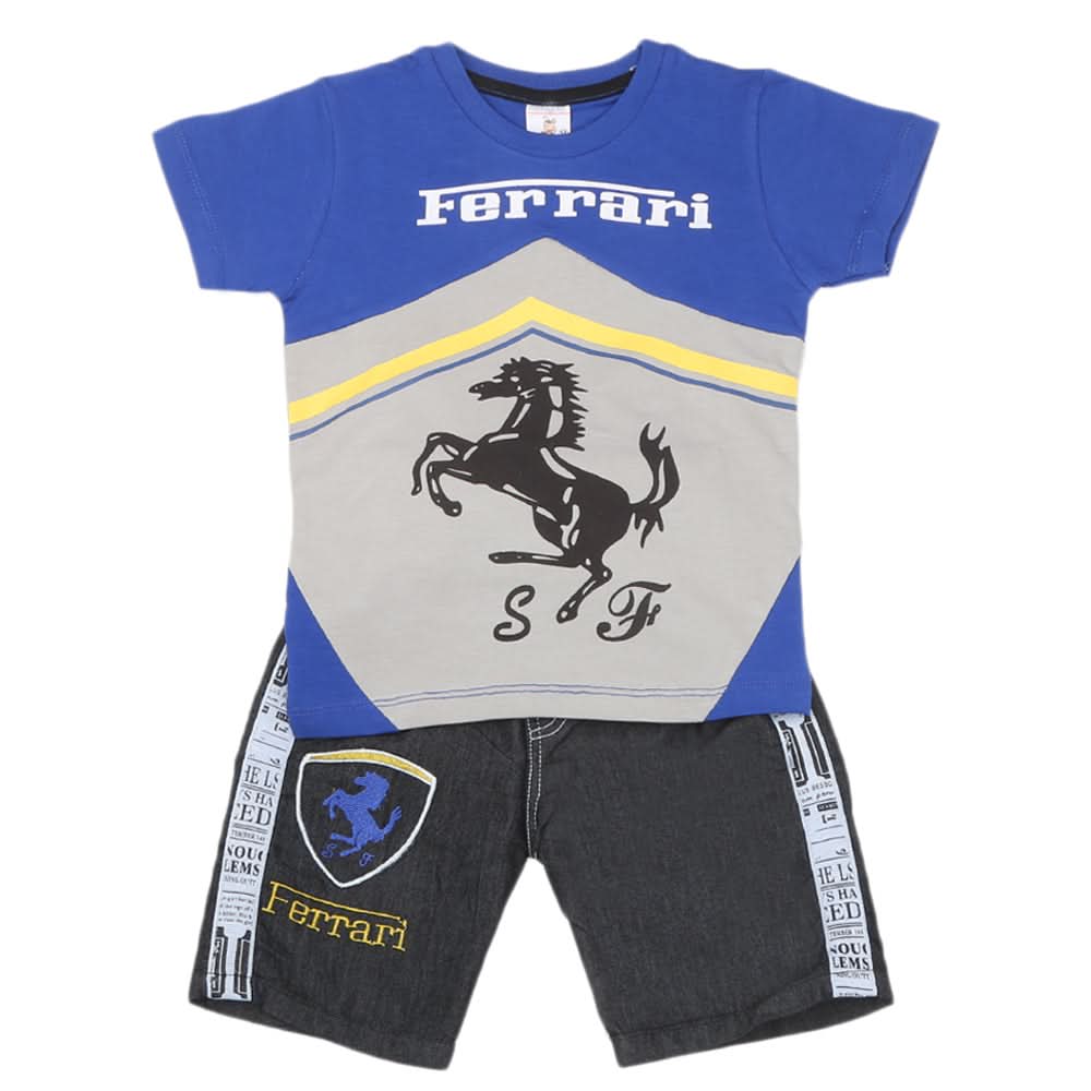 Boys Half Sleeves Short Suit - Blue, Kids, Boys Sets And Suits, Chase Value, Chase Value