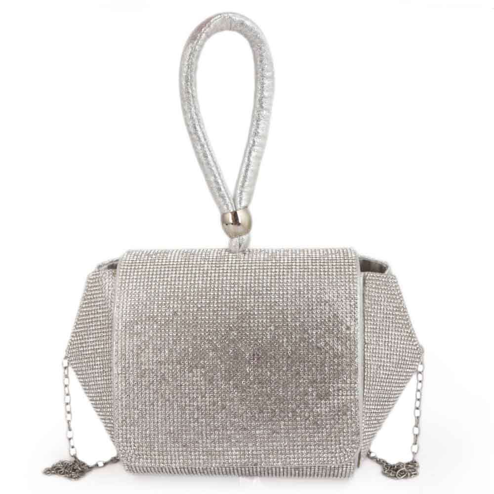Women's Bridal Clutch HD-11 (SH88) - Silver, Women, Clutches, Chase Value, Chase Value