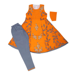 Girls Half Sleeves Tights Suit - Orange, Kids, Girls Sets And Suits, Chase Value, Chase Value
