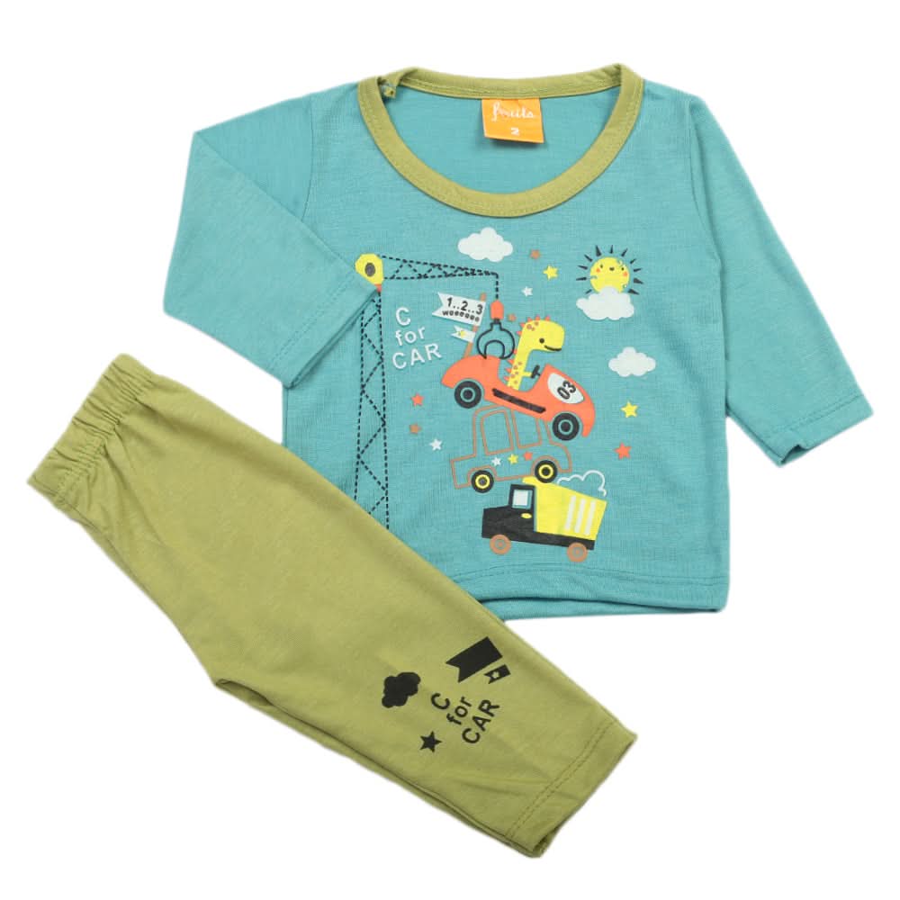 Newborn Boys Full Sleeves Suit - Sea Green, Newborn Boys Sets & Suits, Chase Value, Chase Value