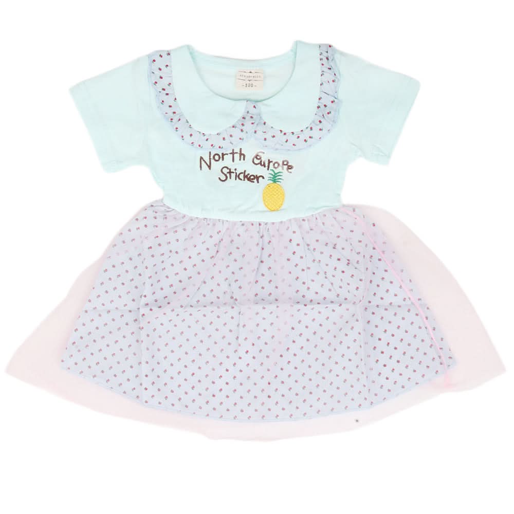 Newborn Girls Frock - Cyan, Kids, NB Girls Frocks, Chase Value, Chase Value