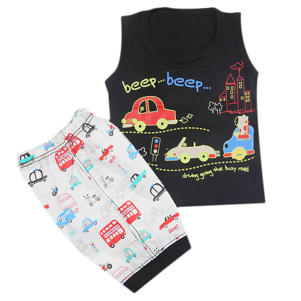 Boys Half Sleeves Sando Suit - Black, Kids, Boys Sando, Chase Value, Chase Value