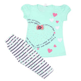 Girls Half Sleeves Suit - Cyan, Kids, Girls Sets And Suits, Chase Value, Chase Value