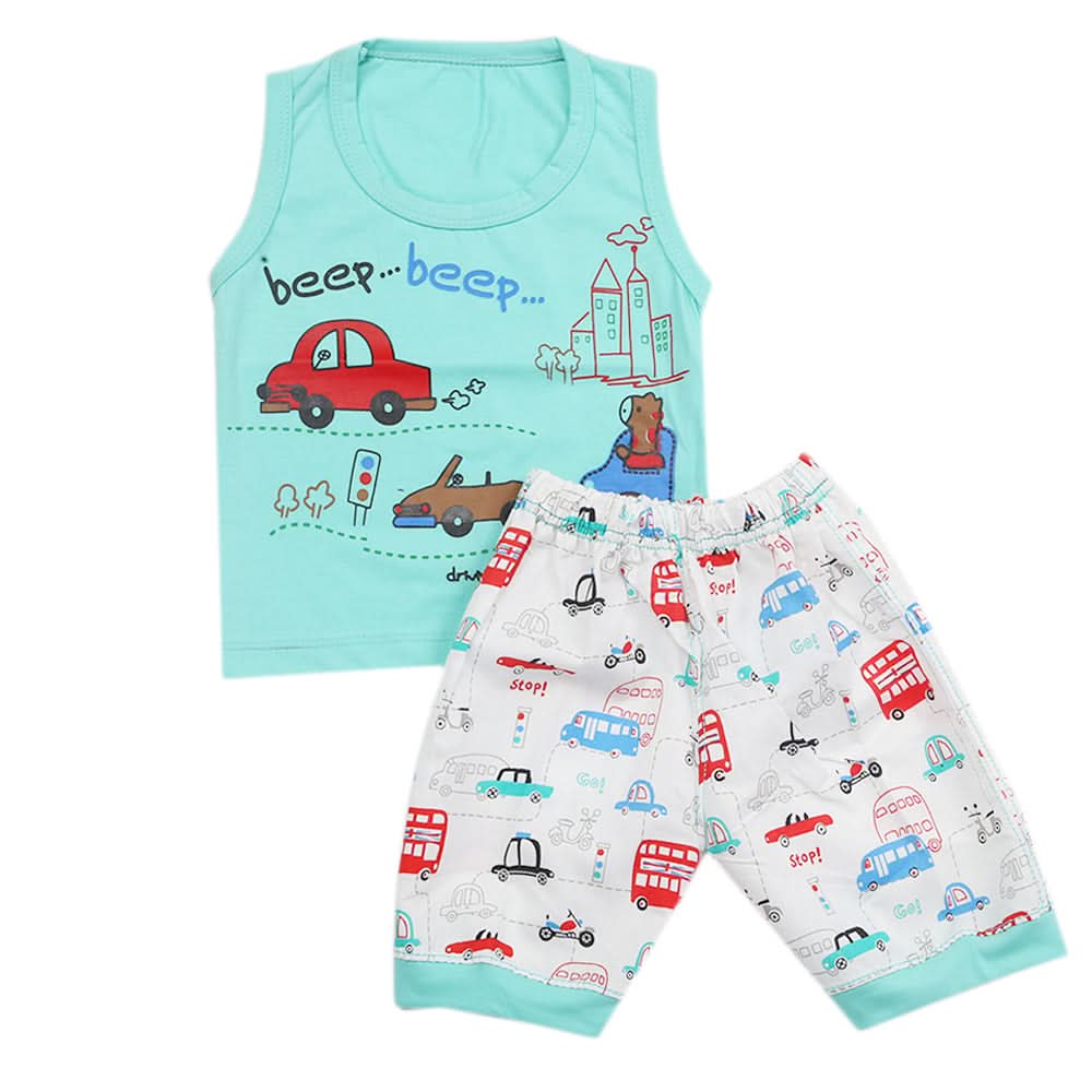 Boys Half Sleeves Sando Suit - Cyan, Kids, Boys Sets And Suits, Chase Value, Chase Value