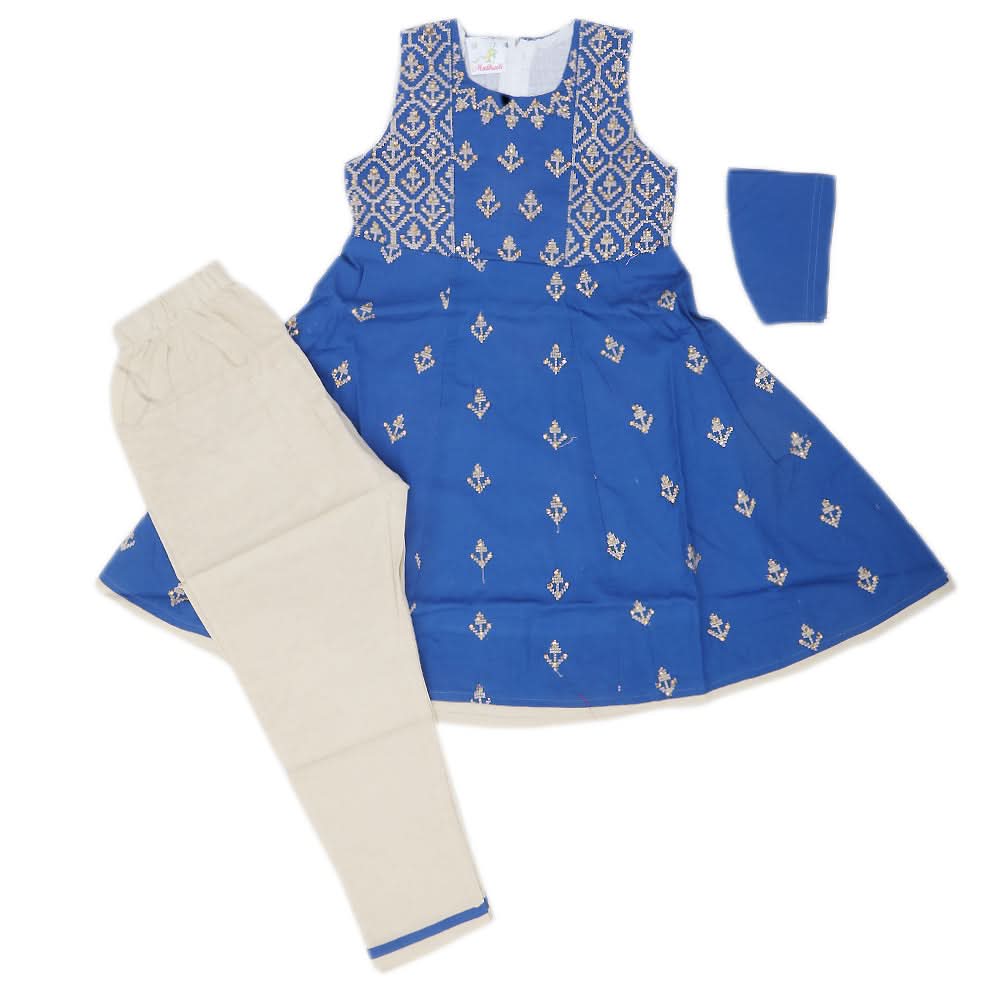 Girls Suit With Tights - Royal Blue, Kids, Girls Sets And Suits, Chase Value, Chase Value