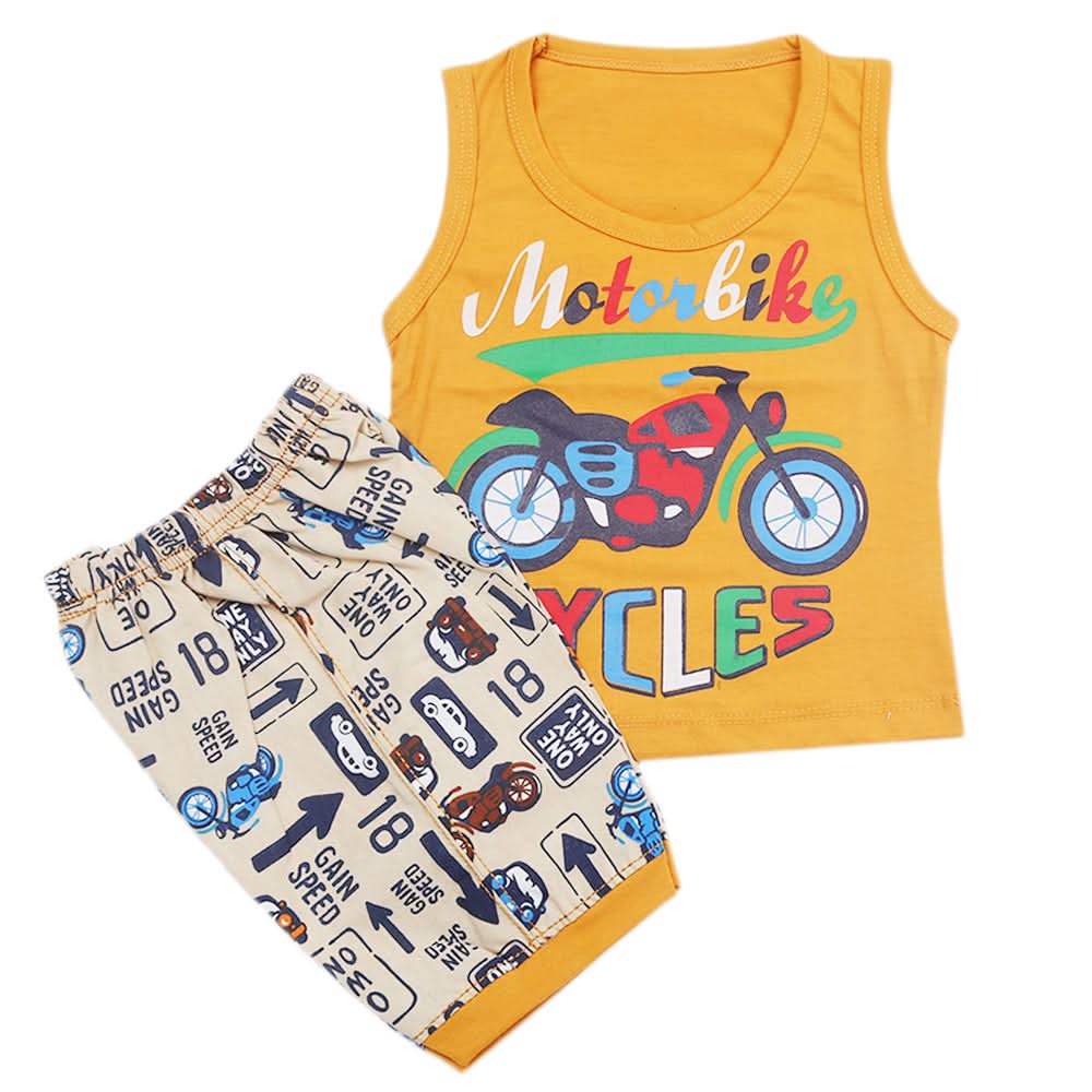 Boys Half Sleeves Sando Suit - Brown, Kids, Boys Sets And Suits, Chase Value, Chase Value
