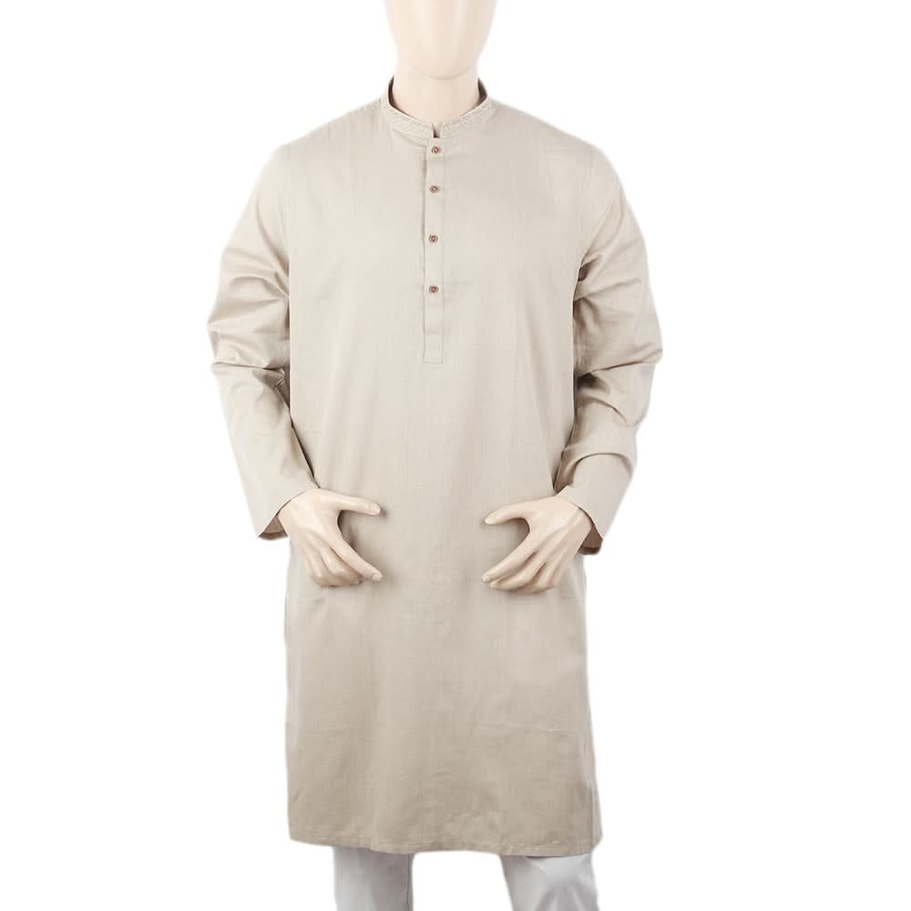Men's Mashriq Slim Fit Kurta - Light Brown, Men, Kurtas, Chase Value, Chase Value