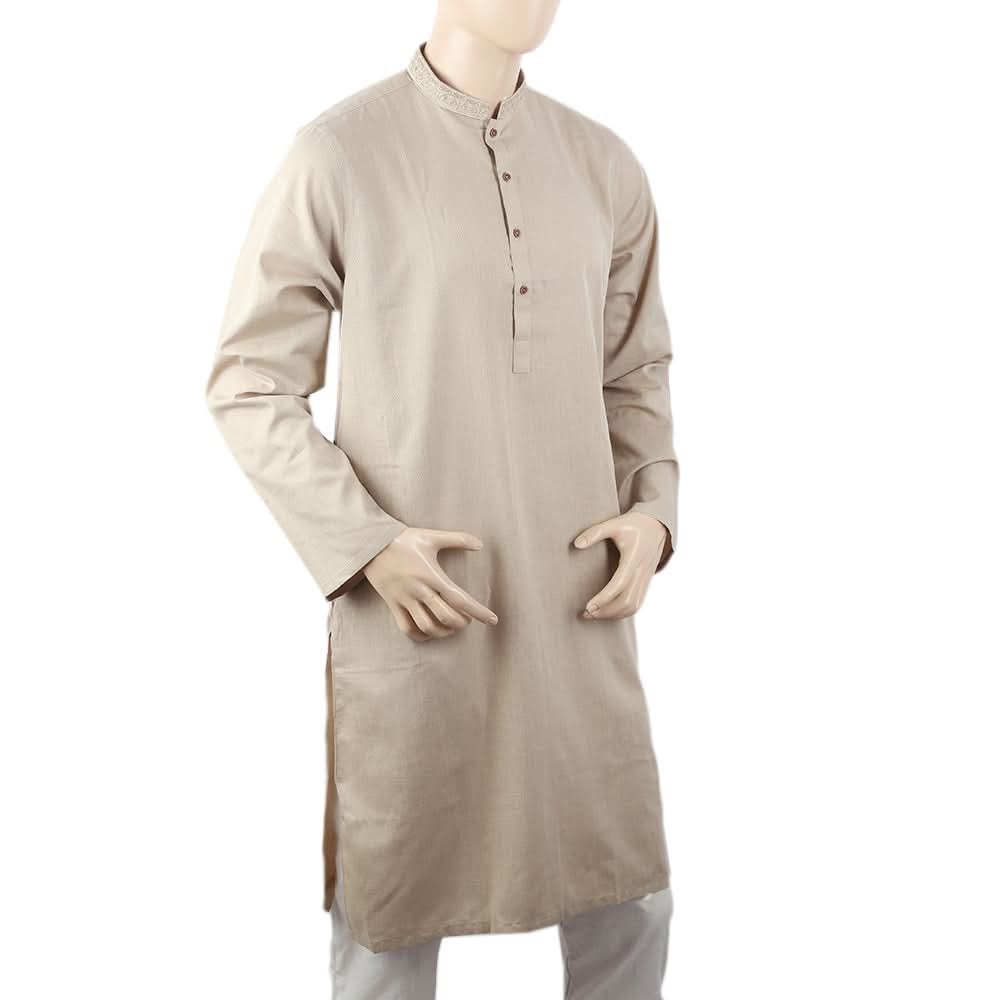 Men's Mashriq Slim Fit Kurta - Light Brown, Men, Kurtas, Chase Value, Chase Value
