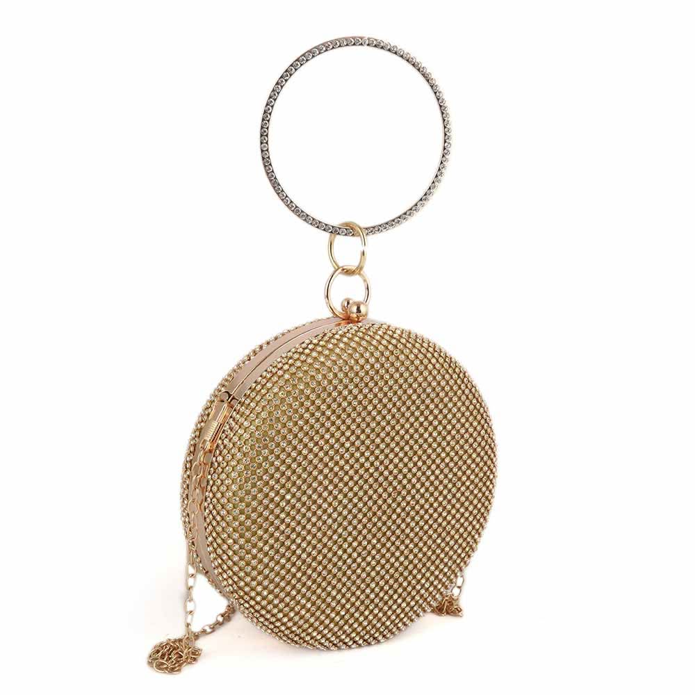 Women's Bridal Clutch HD-3451 (SH88) - Golden, Women, Clutches, Chase Value, Chase Value