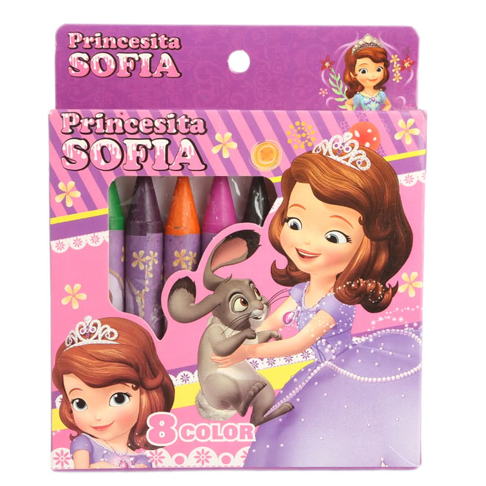 Princesita Sofia Crayons 8 Pcs Set - Purple, Kids, Colouring Tools, Chase Value, Chase Value