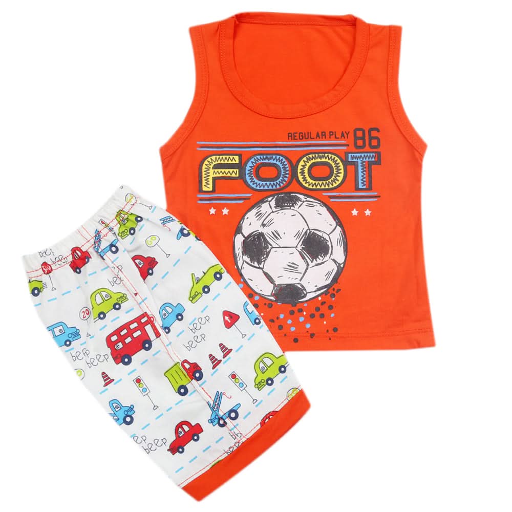 Boys Half Sleeves Sando Suit - Orange, Kids, Boys Sets And Suits, Chase Value, Chase Value
