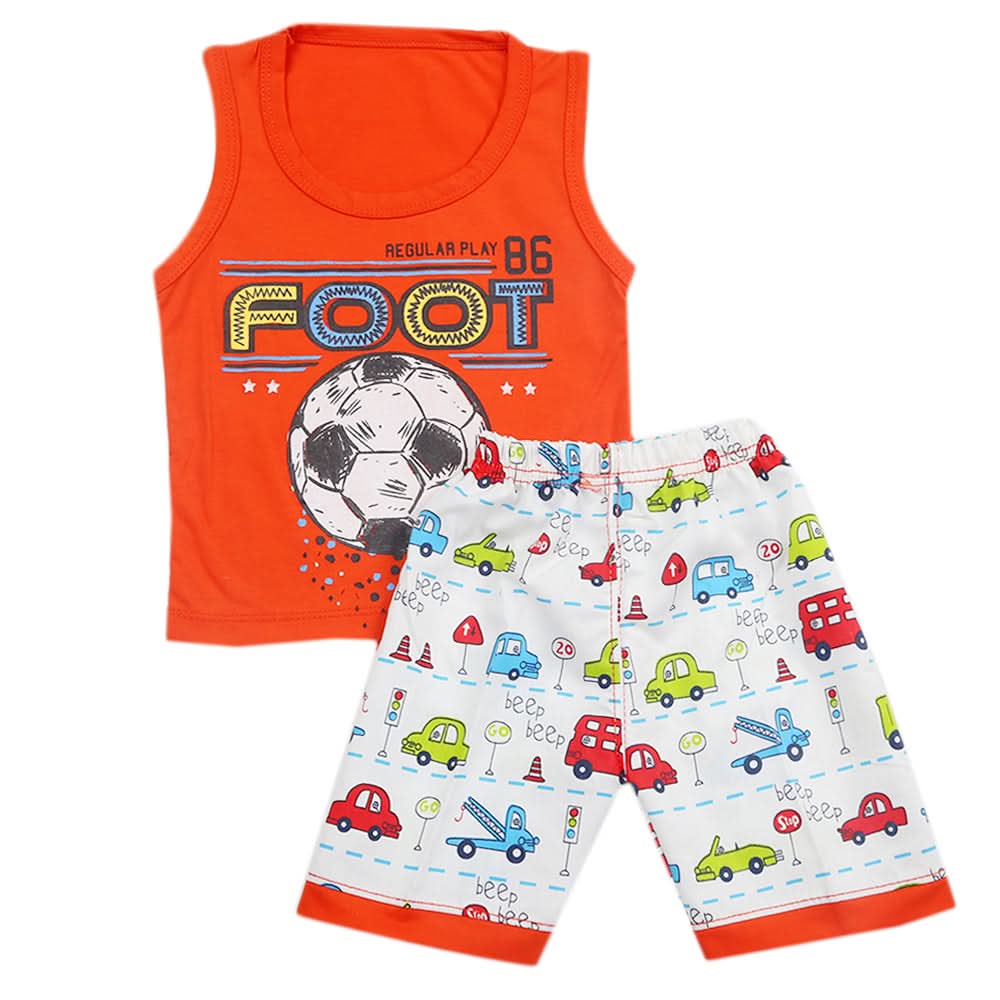 Boys Half Sleeves Sando Suit - Orange, Kids, Boys Sets And Suits, Chase Value, Chase Value