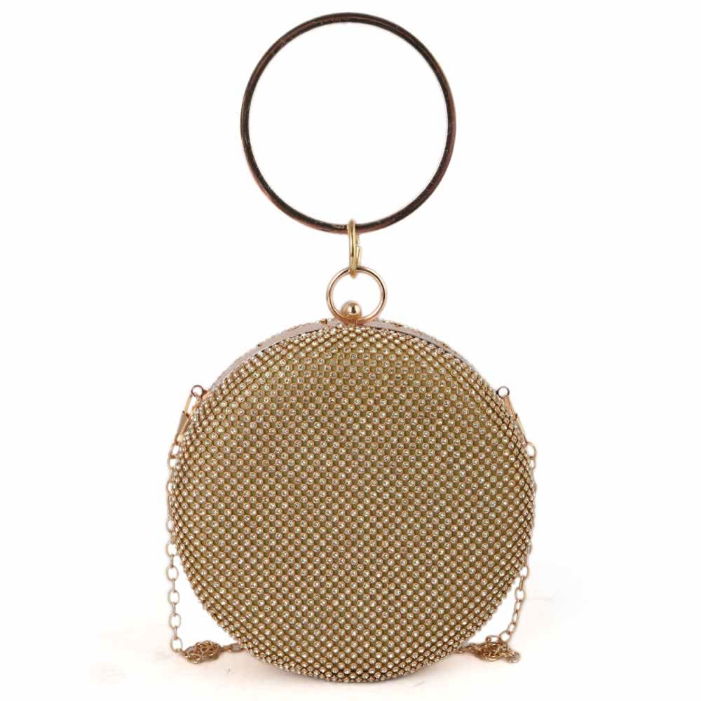Women's Bridal Clutch HD-3451 (SH88) - Golden, Women, Clutches, Chase Value, Chase Value