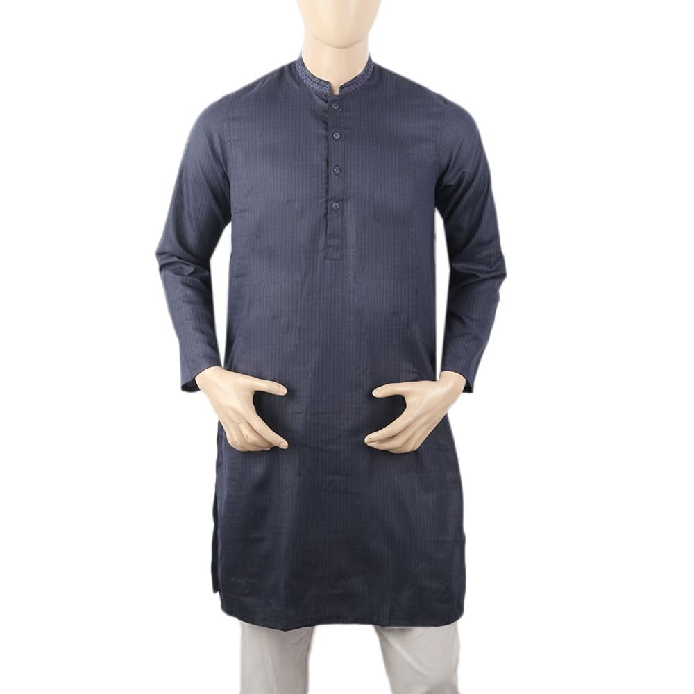 Men's Mashriq Slim Fit Kurta - Blue, Men, Kurtas, Chase Value, Chase Value