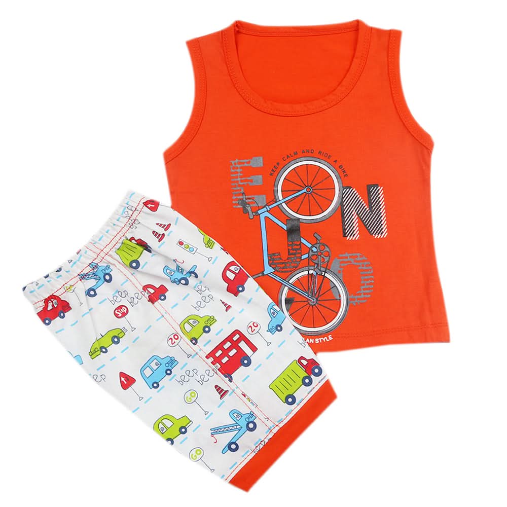 Boys Half Sleeves Sando Suit - Orange, Kids, Boys Sets And Suits, Chase Value, Chase Value