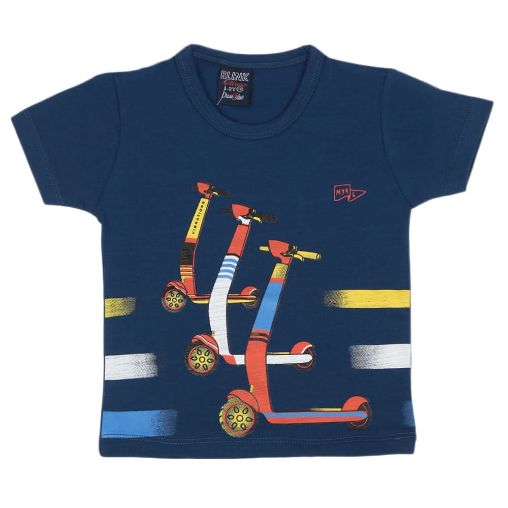 Boys Half Sleeves T-Shirt - Navy Blue, Boys T-Shirts, Chase Value, Chase Value
