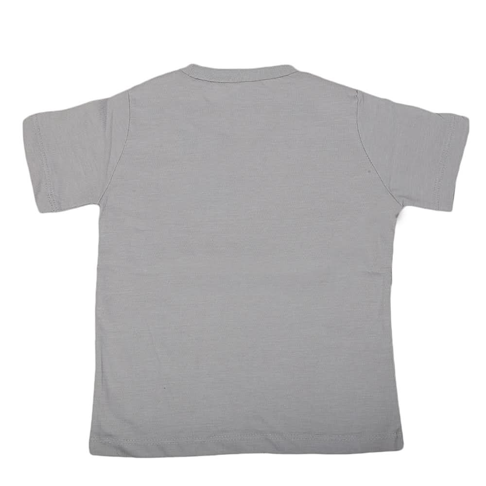 Boys Round Neck Half Sleeves T-Shirt - Grey, Kids, Boys T-Shirts, Chase Value, Chase Value