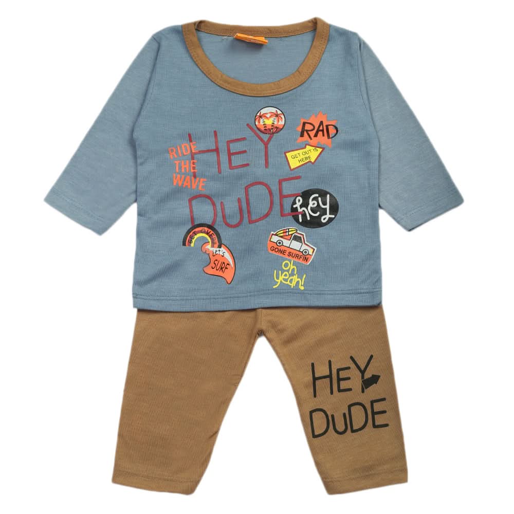 Newborn Boys Full Sleeves Suit - Steel Blue, Newborn Boys Sets & Suits, Chase Value, Chase Value