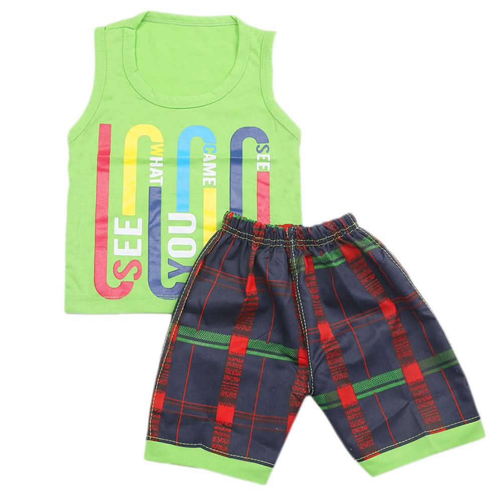 Boys Half Sleeves Sando Suit - Green, Kids, Boys Sets And Suits, Chase Value, Chase Value
