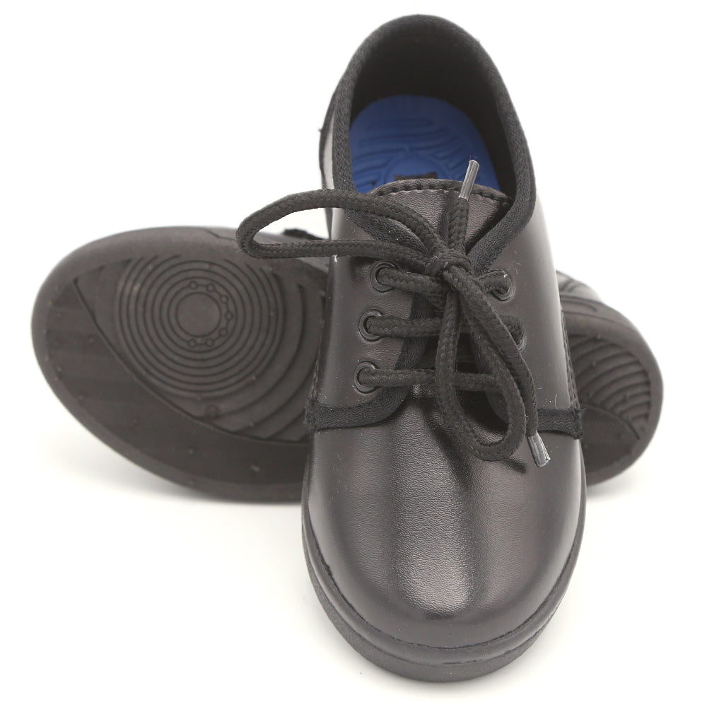 Boys Laces School Shoes 0027 - Black, Kids, Boys Formal Shoes, Chase Value, Chase Value