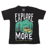 Boys Round Neck Half Sleeves T-Shirt - Black, Kids, Boys T-Shirts, Chase Value, Chase Value