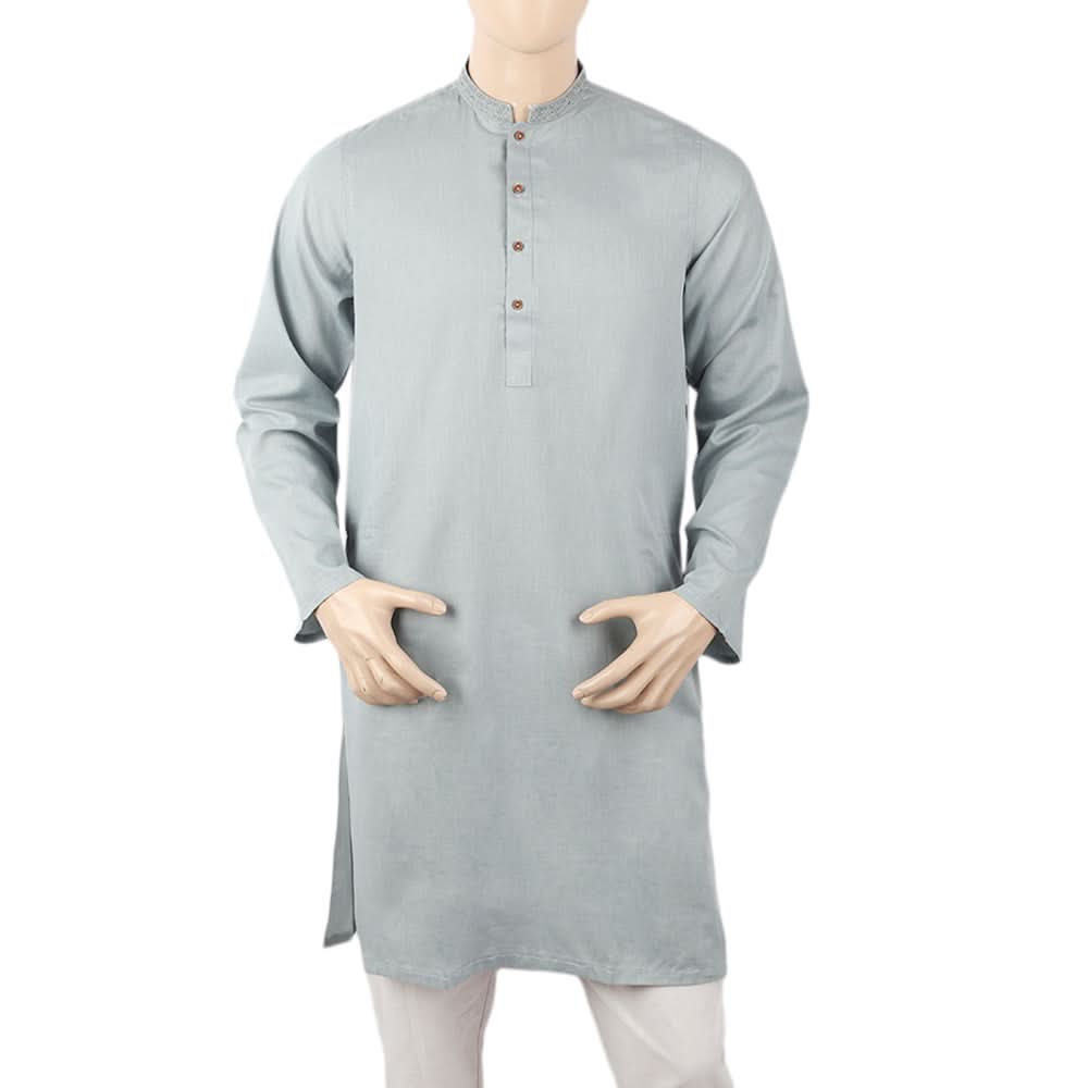 Men's Mashriq Slim Fit Kurta - Steel Blue, Men, Kurtas, Chase Value, Chase Value