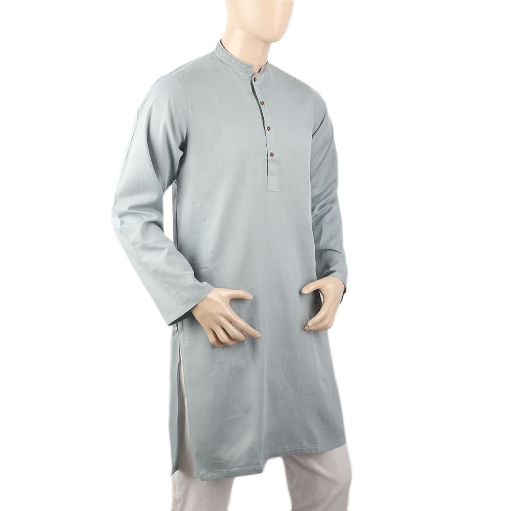 Men's Mashriq Slim Fit Kurta - Steel Blue, Men, Kurtas, Chase Value, Chase Value
