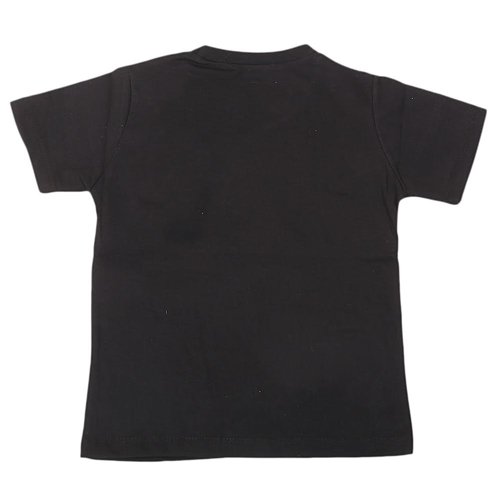 Boys Round Neck Half Sleeves T-Shirt - Black, Kids, Boys T-Shirts, Chase Value, Chase Value