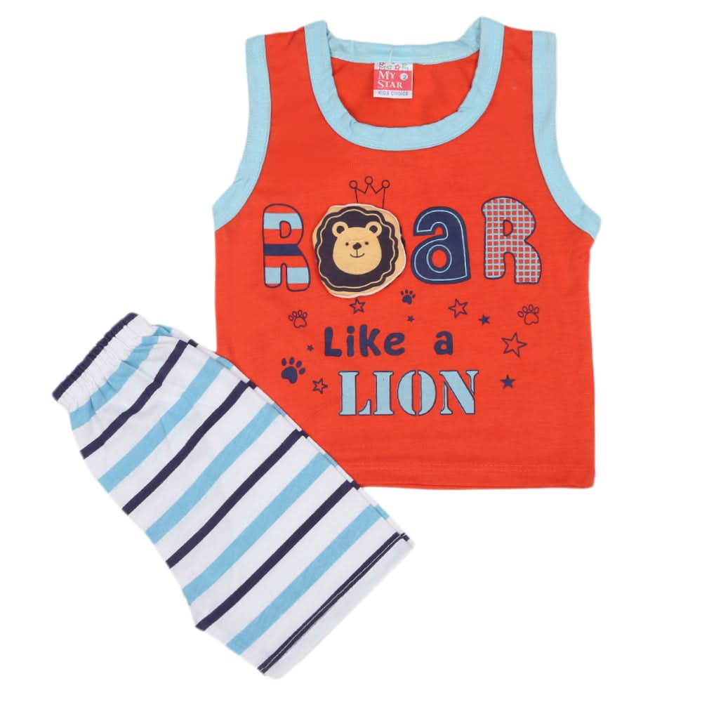 Newborn Sando Suit - Orange, Newborn Girls Sets & Suits, Chase Value, Chase Value