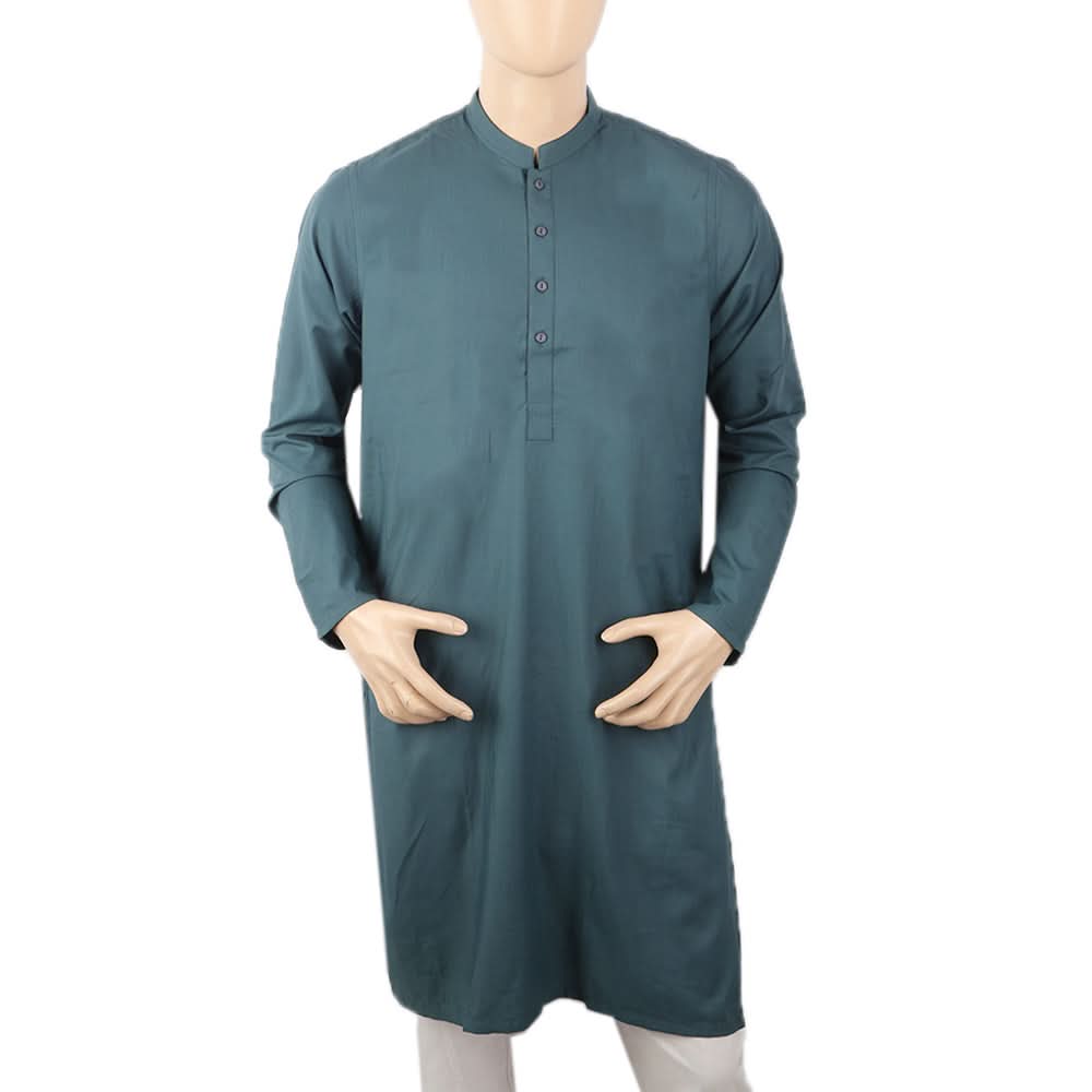 Men's Mashriq Fancy Kurta - Steel Green, Men, Kurtas, Chase Value, Chase Value
