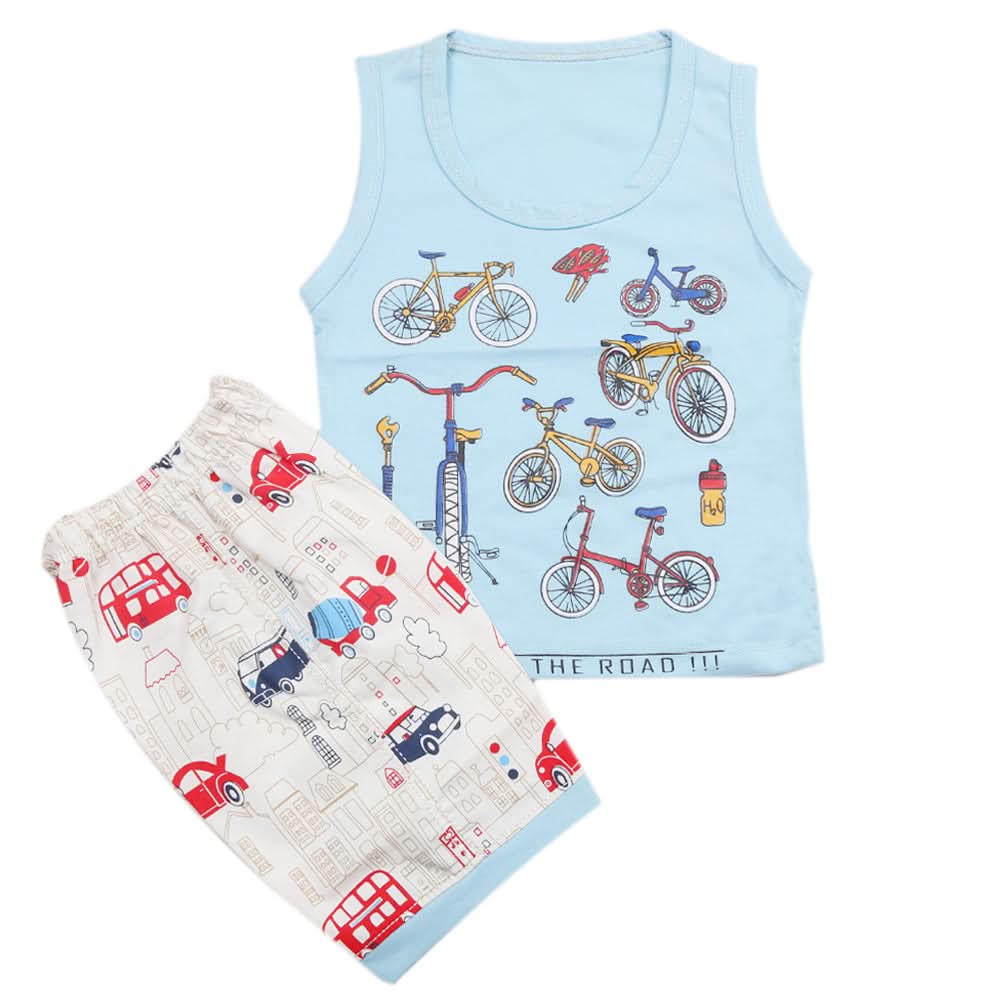 Boys Half Sleeves Sando Suit - Blue, Kids, Boys Sets And Suits, Chase Value, Chase Value