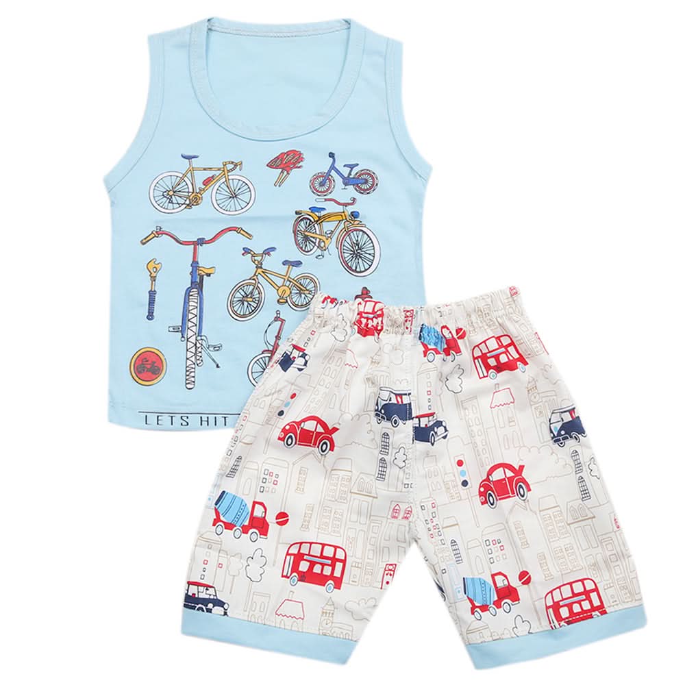 Boys Half Sleeves Sando Suit - Blue, Kids, Boys Sets And Suits, Chase Value, Chase Value