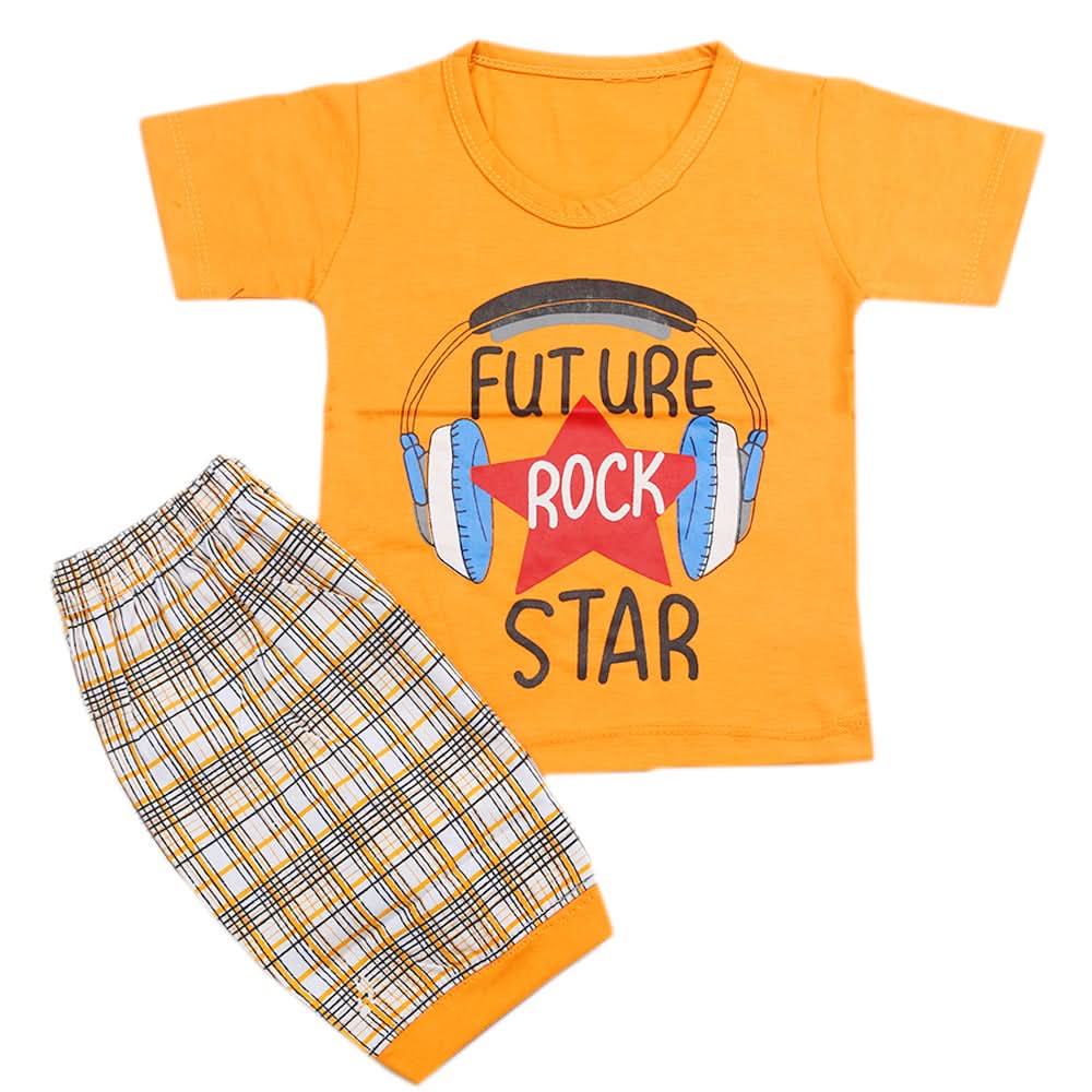 Boys Half Sleeves Short Suit - Orange, Kids, Boys Sets And Suits, Chase Value, Chase Value